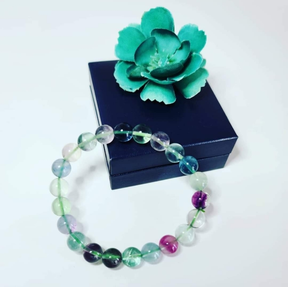 Fluorite beaded bracelets/ 8 mm